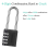 4 Pack Outdoor Combination Padlock Long Shackle Lock 6.5cm Waterproof Digit Resettable 6