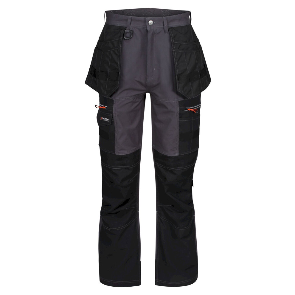 (28R, Iron/Black) Regatta Mens Infiltrate Softshell Stretch Work Trousers