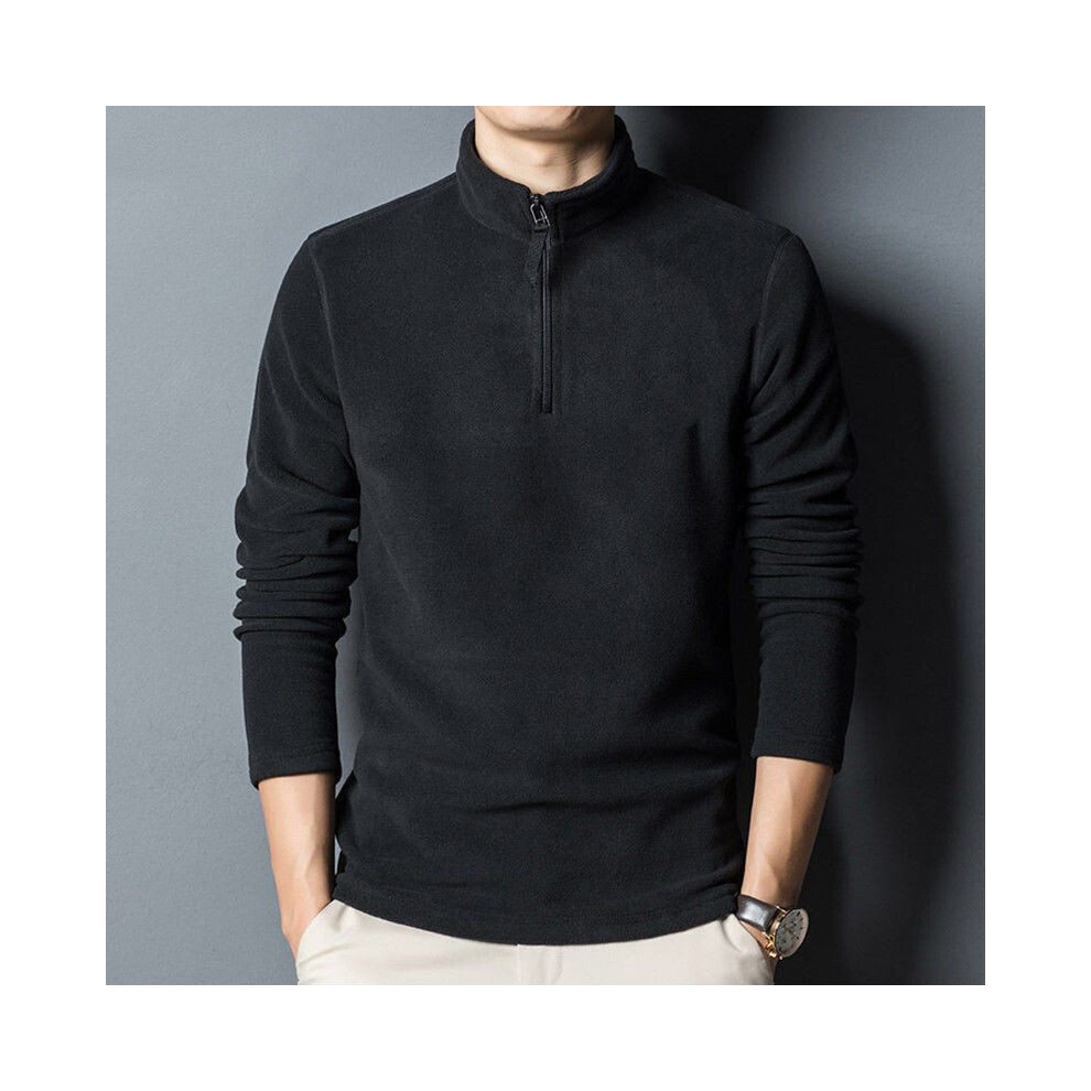 Veste Polaire À Demi-Fermeture Éclair Pour Hommes Pull Chaud D'hiver Pull /-Noir-M