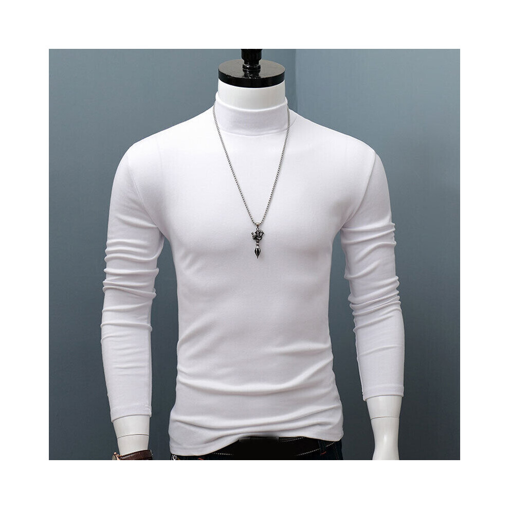 Pull À Col Roulé Pour Homme - T-Shirt Extra Doux Pour L'hiver - Chaud. /-Blanc-M