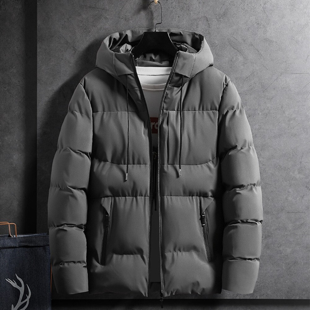 Un must have pour la garde-robe de chaque homme notre veste matelassée à capuc-Gray-XL