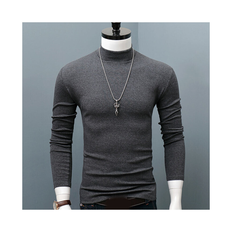 Pull À Col Roulé Pour Homme - T-Shirt Extra Doux Pour L'hiver - Chaud. /-dark grey-XL