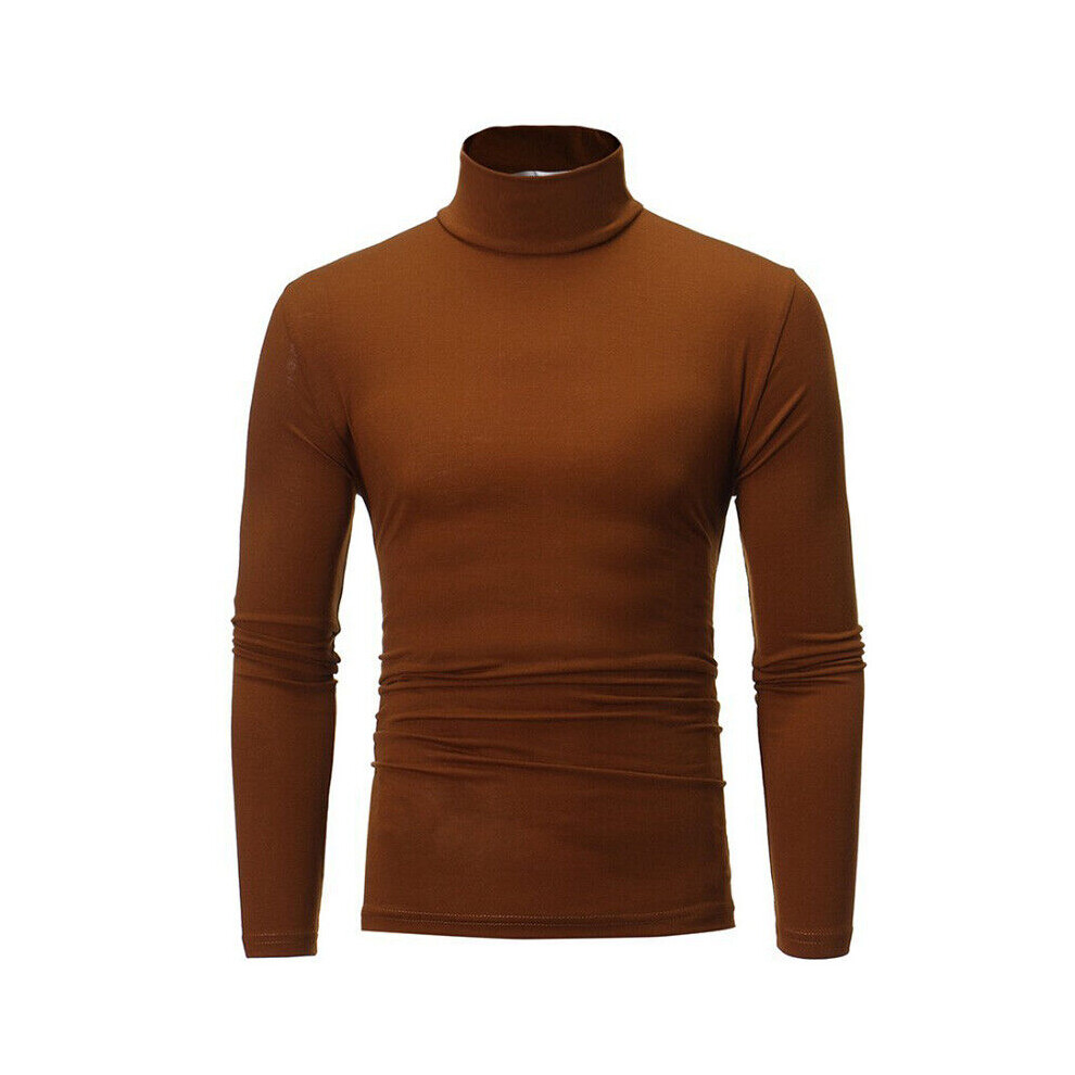 Pull À Col Roulé Pour Homme - T-Shirt Extra Doux Pour L'hiver - Chaud. /-Le café-2XL