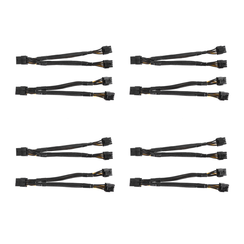 16Pcs Gpu Pcie 8 Pin Female To Dual 2X 8 Pin (6+2) Male Pci Express Power Adapter Braided Y-Splitter Extension Cable 4762224619463