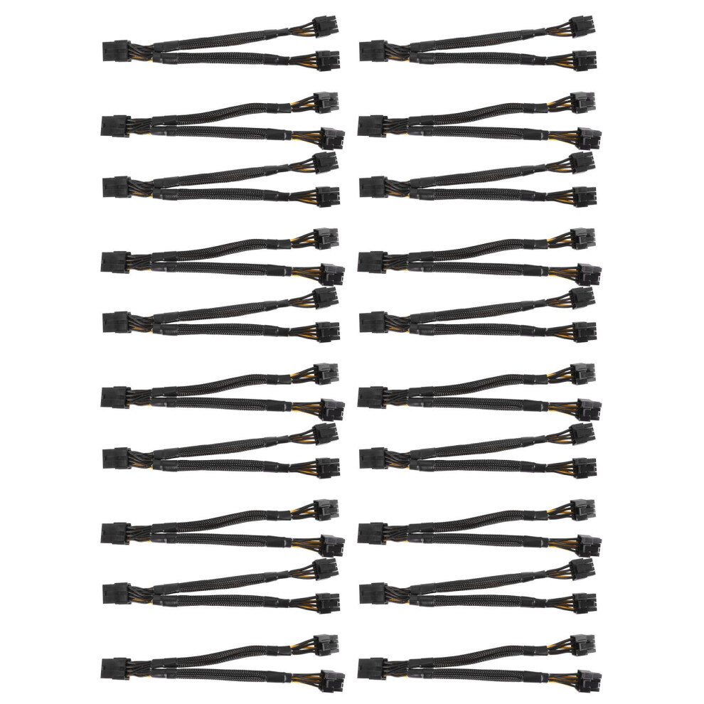 Photos - Cable (video, audio, USB) 20PCS GPU PCIe 8 Pin Female to Dual 2X 8 PinMale PCI Express Power Adapter Braided Y-Splitter Extension Cable,20cm(6+2)