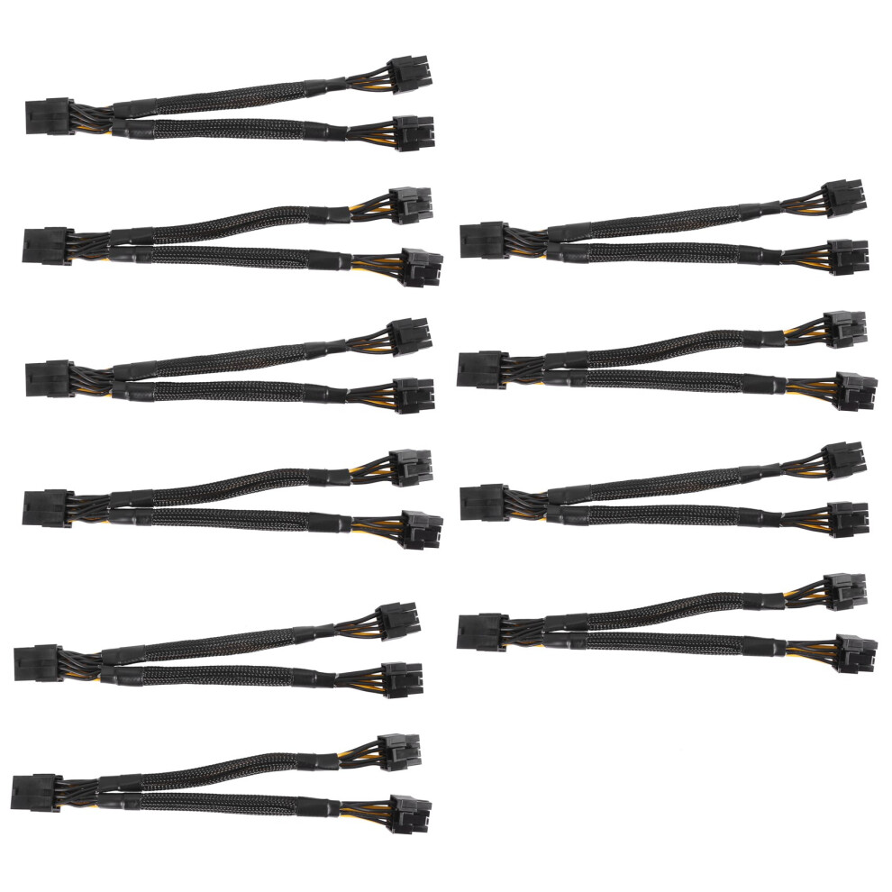 Photos - Cable (video, audio, USB) 10PCSGPU PCIe 8 Pin Female to Dual 2X 8 Pin  Male PCI Express Power Adapter Braided Y-Splitter Extension Cable,20cm(6+2)