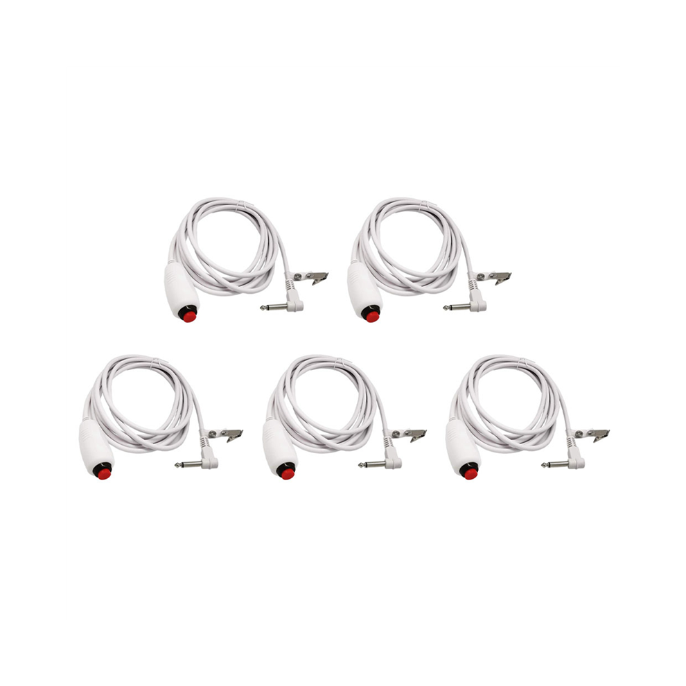 5X Nurse Call Cable 6.35mm Line Nurse Call Device Emergency Call Cable with Push Button Switch