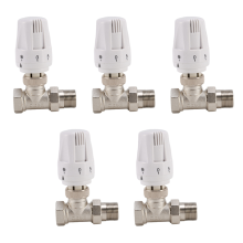 5X 3/4Inch Brass Thermostatic Radiator Valve Straight Type DN20 Automatic Temperature Control Valve Floor Heating