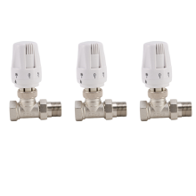3X 3/4Inch Brass Thermostatic Radiator Valve Straight Type DN20 Automatic Temperature Control Valve Floor Heating