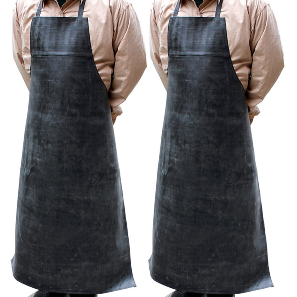 2X Heavy Duty Waterproof Rubber Vinyl Apron Industrial Pvc Adjustable Rubber Butcher Apron For Men 4762224687684