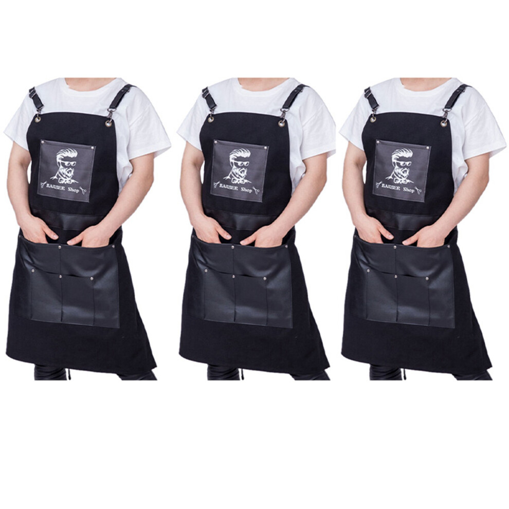 Tlily Black 3X Salons Hairdressing Cape For Hair Cutting Apron Oxford Buga Barber Pocket Hair Cutting Dyeing Cape
