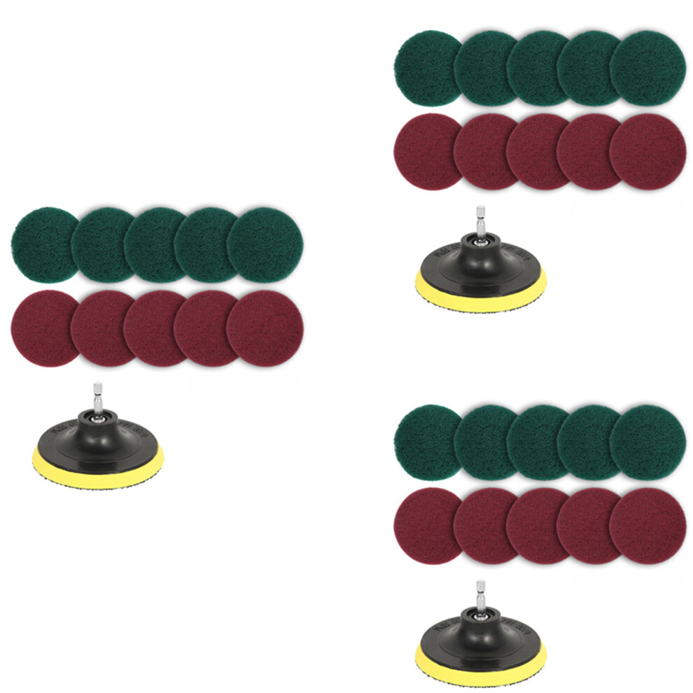 33Pcs Power Scrubber Brush Set Polishing Pad for Drill Powered Brush Tile Scrubber Scouring Pads Cleaning Tool-image-OPC-PC2MPCW-NEW
