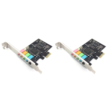 2X 5.1 Internal Sound Card for with Low Profile Bracket, 3D Stereo PCI-E, Chip 32/64 Bit Sound Card PCI