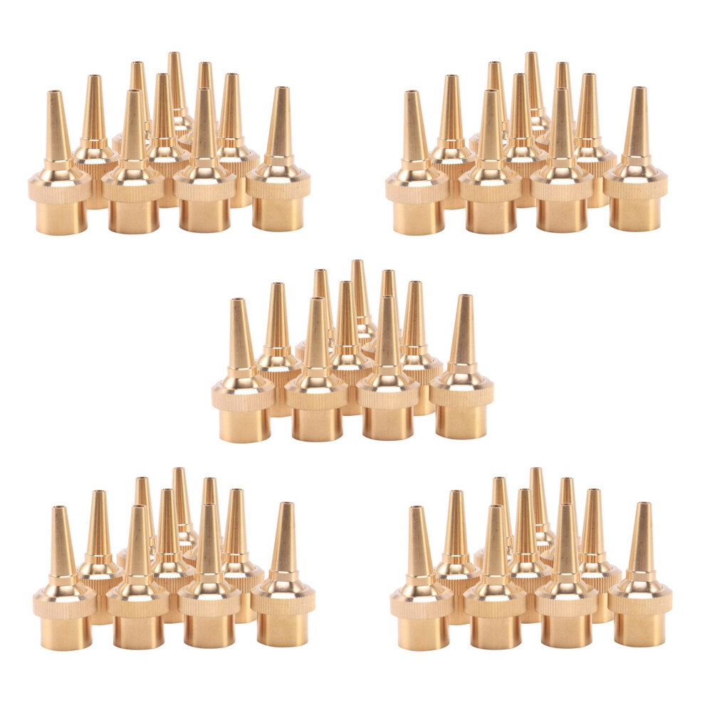 Tlily 50Pcs 1/2 Inch Dn15 Brass Jet Straight Adjustable Fountain Water Spray Nozzles Pool Nozzles Garden Landscape Equipment