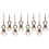 8 Pieces Artificial Crystal Ceiling Fan Pull Chains Pull Chain Extension with Connector for Light Ceiling Fan Desk Lamp 3