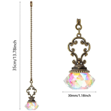 8 Pieces Artificial Crystal Ceiling Fan Pull Chains Pull Chain Extension with Connector for Light Ceiling Fan Desk Lamp
