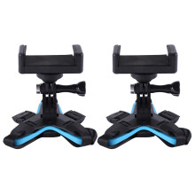 2X Helmet Chin Mount Holder with Phone Stand and Remote Ski / Motorcycle Helmet Stand for Action Camera and Phone
