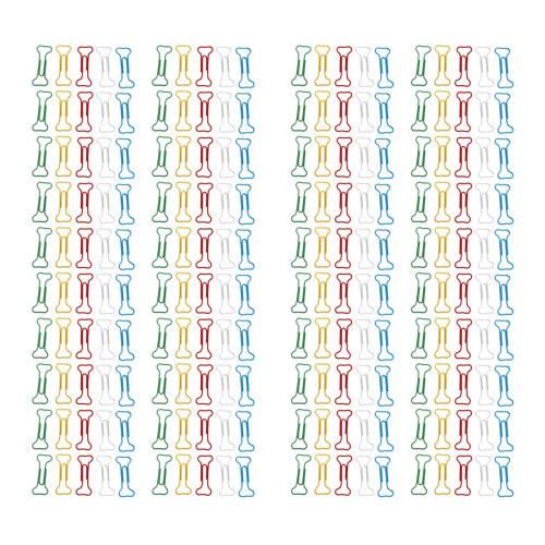 200Pcs Bone Shape Multicolor Metal Paper Clips