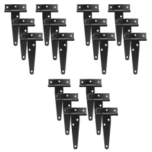 18 PCS 4 Inch T-Strap Hinges Rustic Gate Strap Hinge Rustproof Gate Door Black Hinges for Windows, Fence and Barn Gates