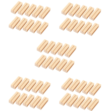 100-Pack Wooden Place Card Holders — Rustic Rectangular Table Card Stands, Unfinished Wood, 7 x 2.3 x 1.8 cm