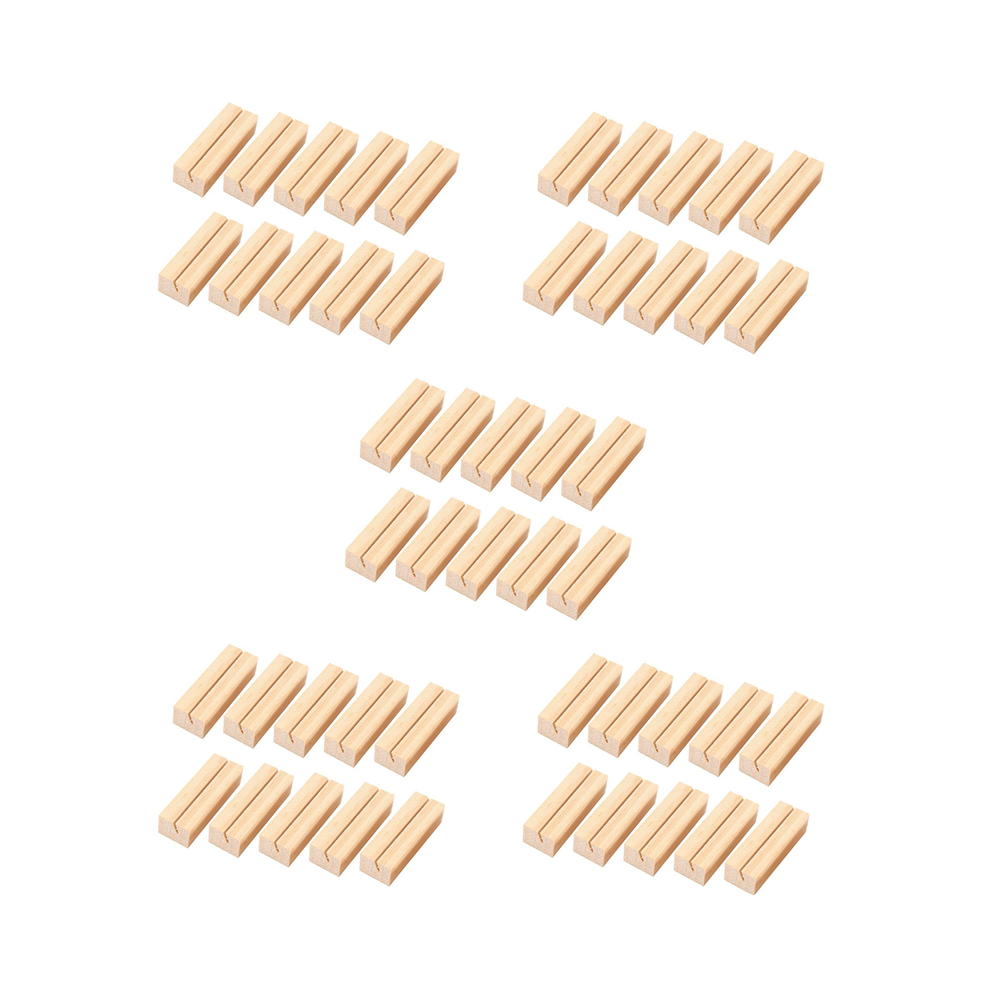 100 Pieces Wood Place Card Holders, Wooden Table Number Holder Memo Stand Stand Card Desktop Message Crafts