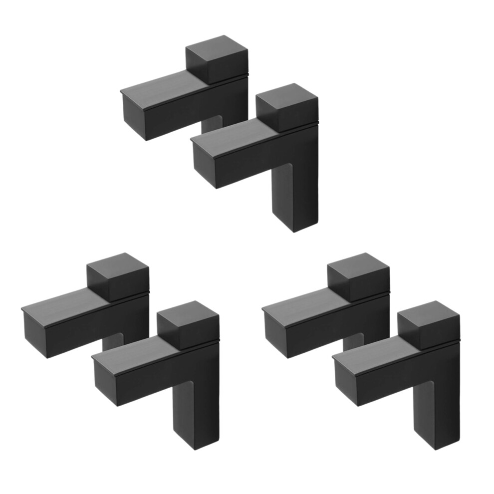 6 Pcs Adjustable Wood/Glass Shelf Bracket Wall Mount Heavy Duty Floating Brackets For 3-28Mm Thick Shelves,Black 4762224690417