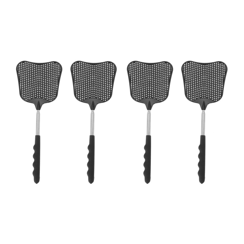 Tlily Mosquito And Fly Killing Plastic Fly Swatter Retractable Stainless Steel Rod (4 Pack)
