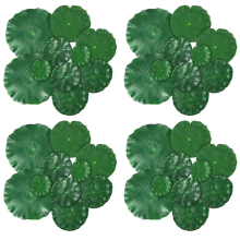 60 Pieces 5 Kinds Artificial Floating Foam Lotus Leaves Lily Pads Foliage Pond Decor for Pool Aquarium Decoration