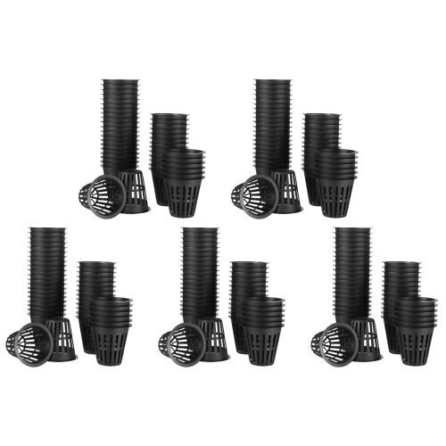 300 Pack 2 Inch Net Cups Slotted Mesh Wide Lip Filter Plant Net Pot Bucket Basket for Hydroponics
