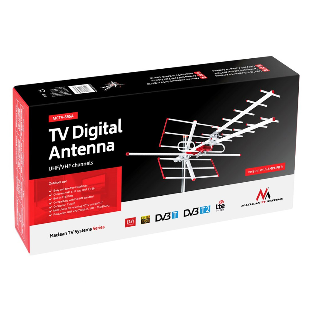 Maclean Tv Sytems Mctv-855A Full Hd Standard Terrestrial Tv Outdoor Directional Antenna Dvb-T/T2 H.265 Hevc 5902211113072
