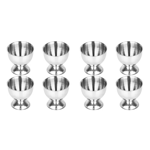 12X Egg Cups Set Stainless Steel Eggs Hard Boiled Eggs and Soft Tray Tool Holders Kitchen, Silver 1