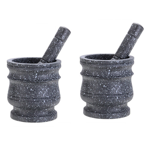 2X Granite Pattern Pestle Set Stone Spice Grinder Solid Grinder Cooking Set