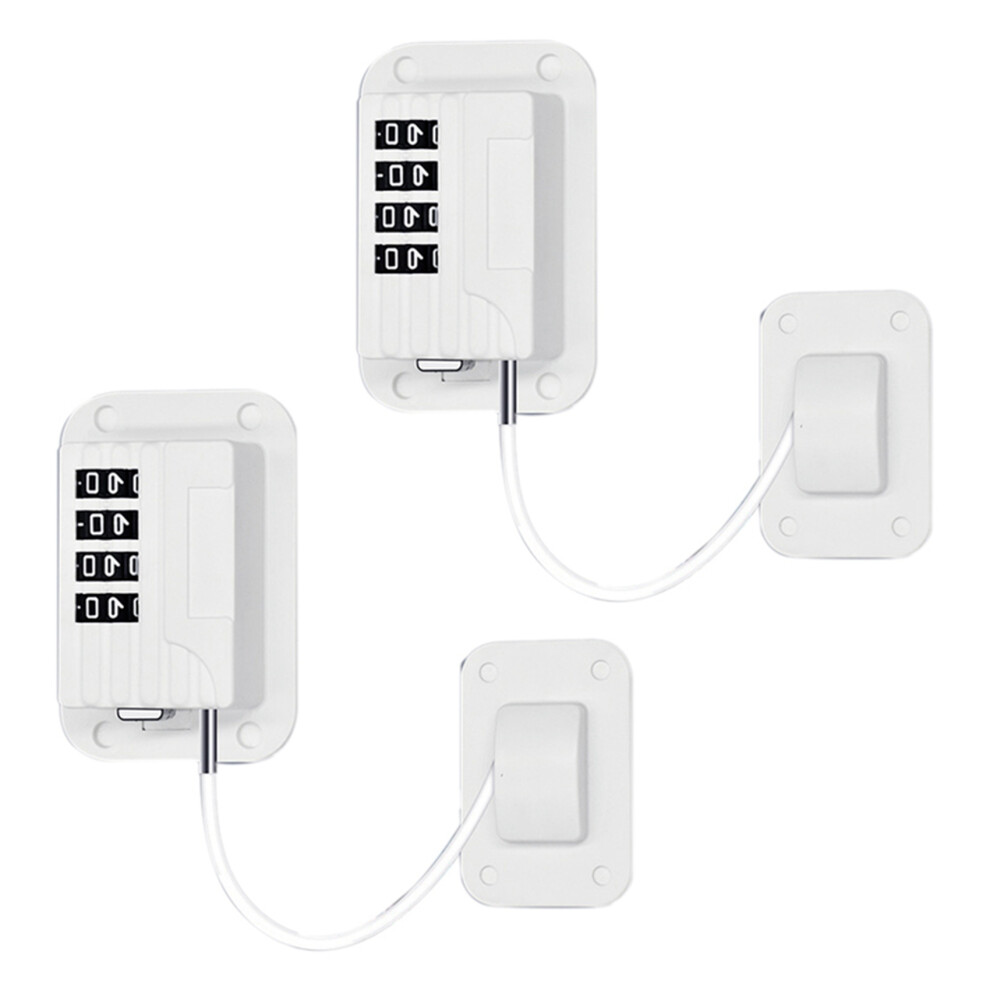 2X Upgraded Password Window Lock Child Safety Lock Baby Protection Children Fridge Lock Door Cabinet Limiter Locks- White Tlily