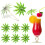 180 Pieces Green Tropical Coconut Palm Tree Paper Umbrellas Picks Cocktail Parasols Cupcake Picks for Hawaiian Party 8
