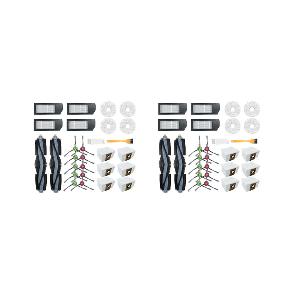 Tlily 2X For Deebot X1 Omni / Turbo Dust Bag Main Brush Kit Hepa Filter Mop Cleaning Cloth Vacuum Cleaner Accessories