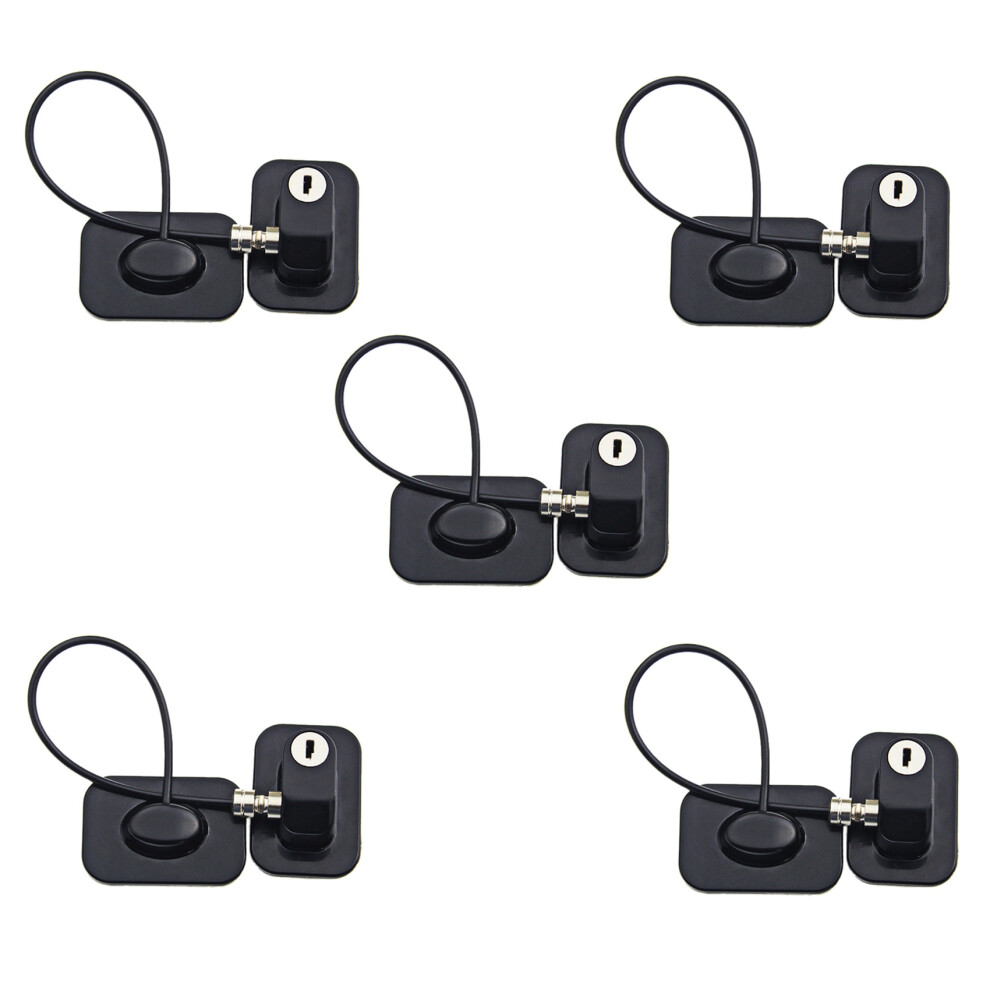 5X Window Restrictors with Safety Lock Cable, No Screws Required to Avoid Damage and Protect the Safety
