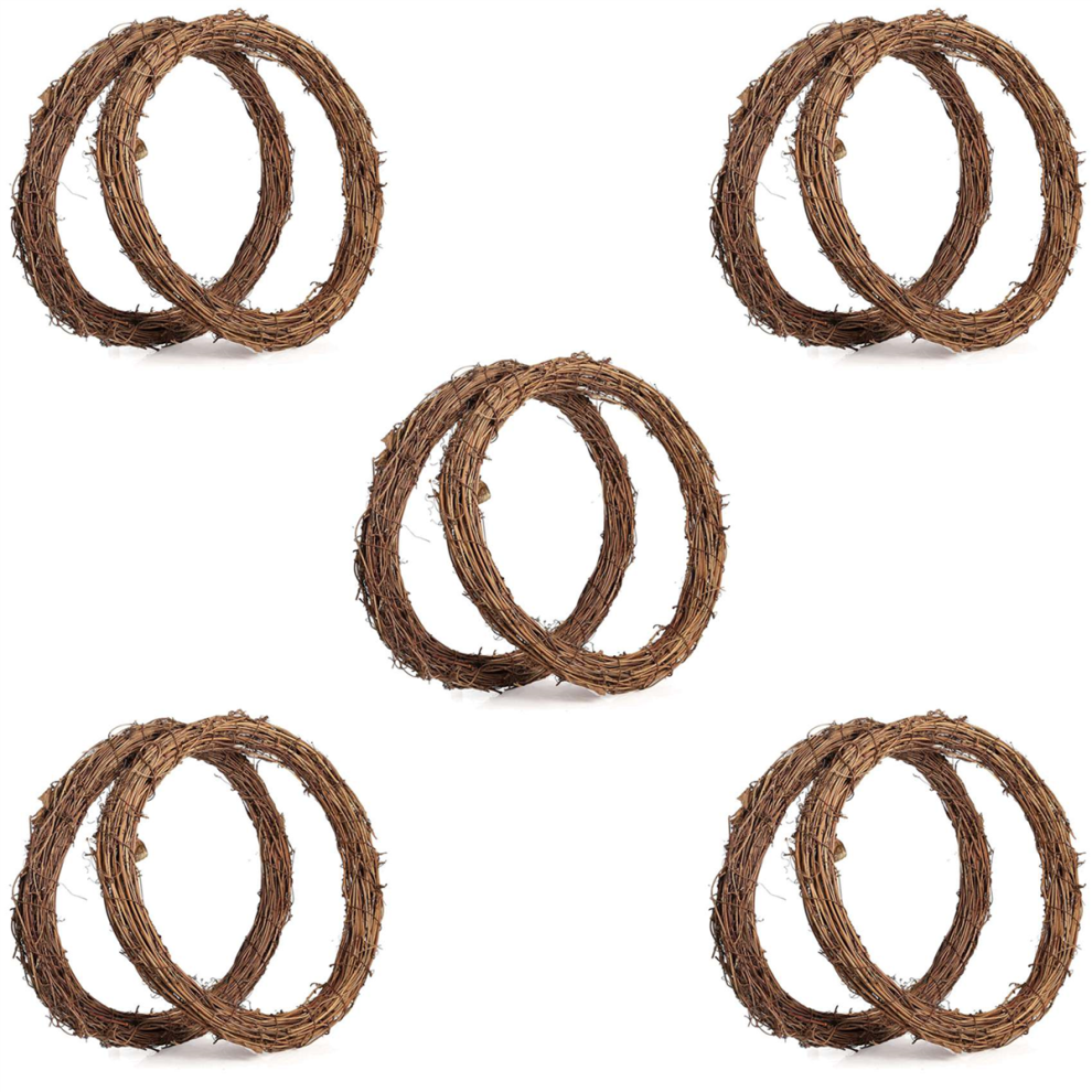 Tlily 10Pcs 14 Inch Grapevine Wreaths Wreath Rattan Wreath Garland For Diy Christmas Craft Or Wedding Decors