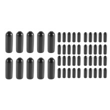 200 peças de tampa de parafuso de tubo redondo de PVC com ponta de borracha de 4 mm de diâmetro interno, protetores de rosca, preto