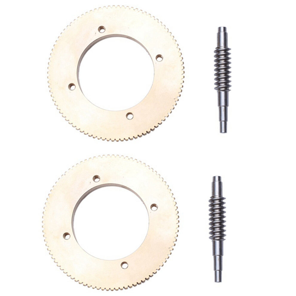 2X Stainless Steel Worm Tin Bronze Worm Gear Wear 1:90 Reduction Ratio Reduction Ratio