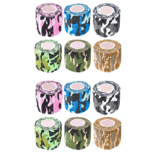 12 rollen wikkeltape in bulk (geassorteerde en camouflagekleuren willekeurig) Vet Tape zelfklevend