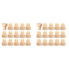 30-Pack T-Shaped Wine Bottle Corks - Reusable Wooden Plugs for Standard 18.5mm Bottles (375/500/750ml)