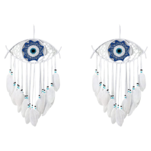 2X Dream Catchers for Bedroom Hand-Woven Macrame Dreamcatcher Wall Hanging Home Decor Good Blessing Gift,1
