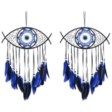 2X Dream Catchers for Bedroom Hand-Woven Macrame Dreamcatcher Wall Hanging Home Decor Good Blessing Gift,3