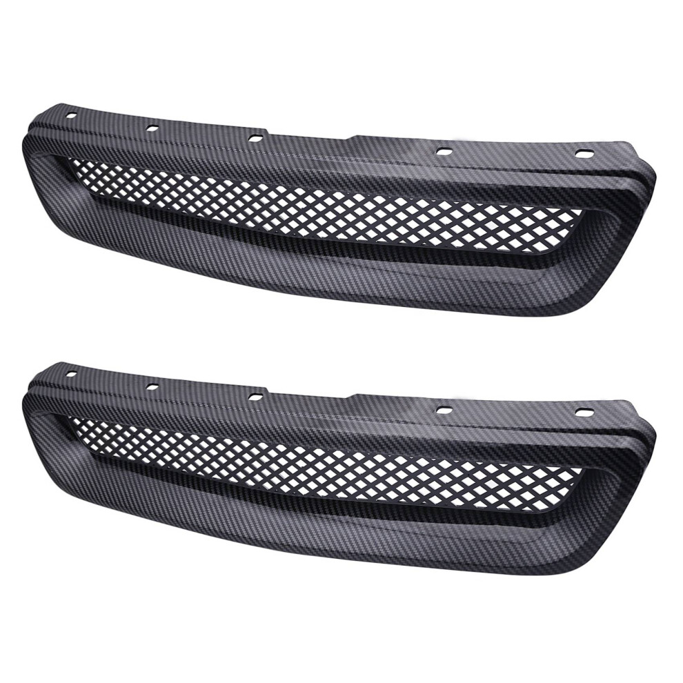 3X Car Carbon Fiber Mesh Abs Front Hood Grille Grill For 96-98 /Ek Jdm Type R Black 4762224676046