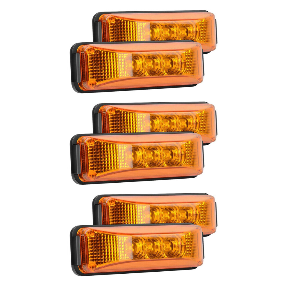 6Pcs 24V 3.9Inch 3 Led Truck Trailer Front Rear Led Side Marker S Clearance Indicator Lamp Waterproof Light 4762224603257