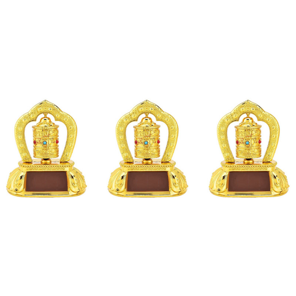 3X Solar Energy Prayer Wheel, Car Spinning Prayer Wheel Solar Tibetan Buddhist Prayer Wheel Car Decoration 4762149474628