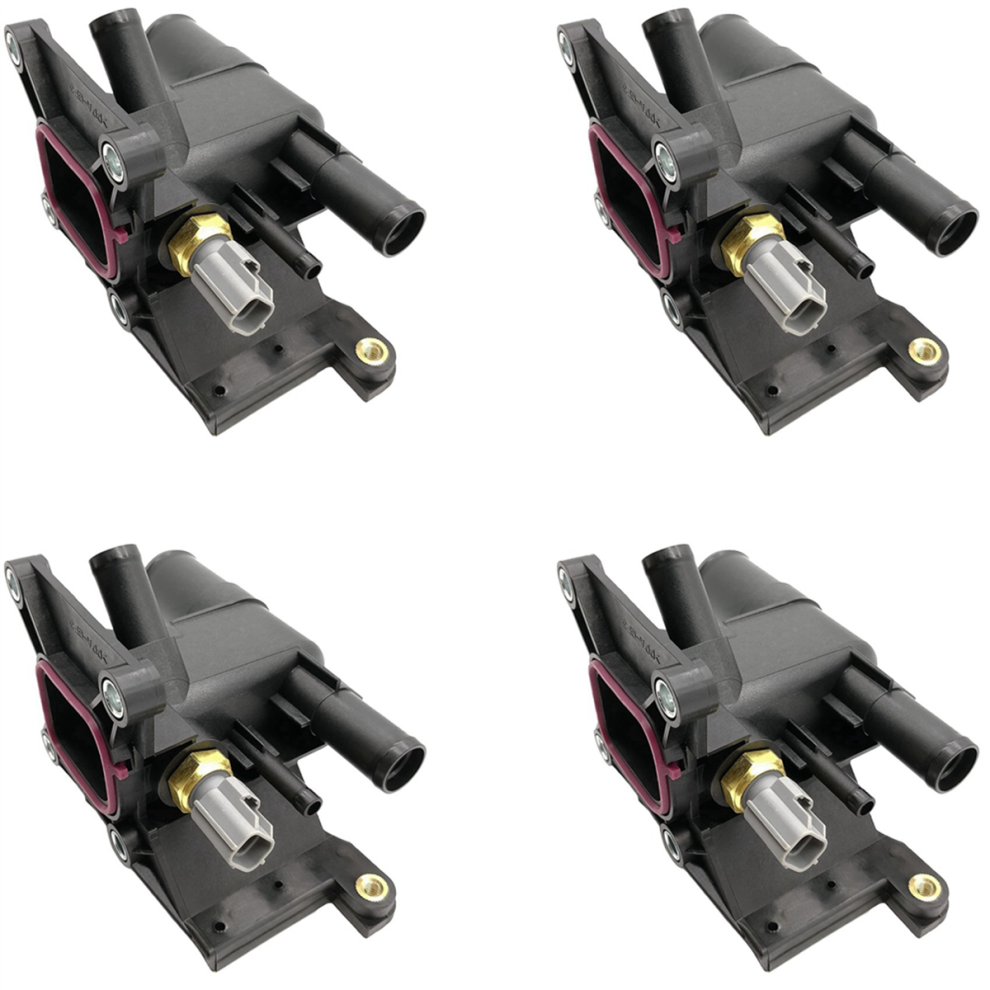 4X New Thermostat Engine Coolant Water Outlet With Sensor For 5 6 2006-2013 2.0L-L4 Lf941517z 4762149482500