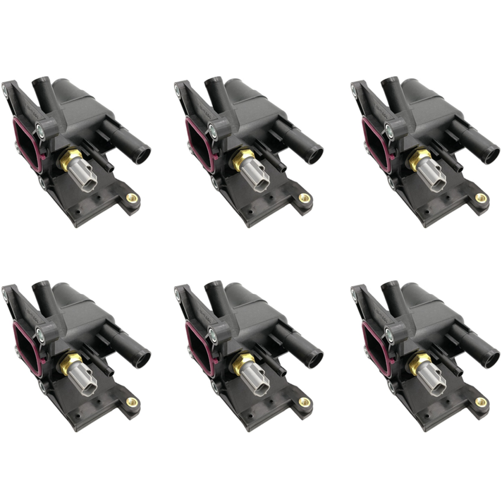 6X New Thermostat Engine Coolant Water Outlet With Sensor For 3 5 6 2006-2013 2.0L-L4 Lf941517z 4762149491137