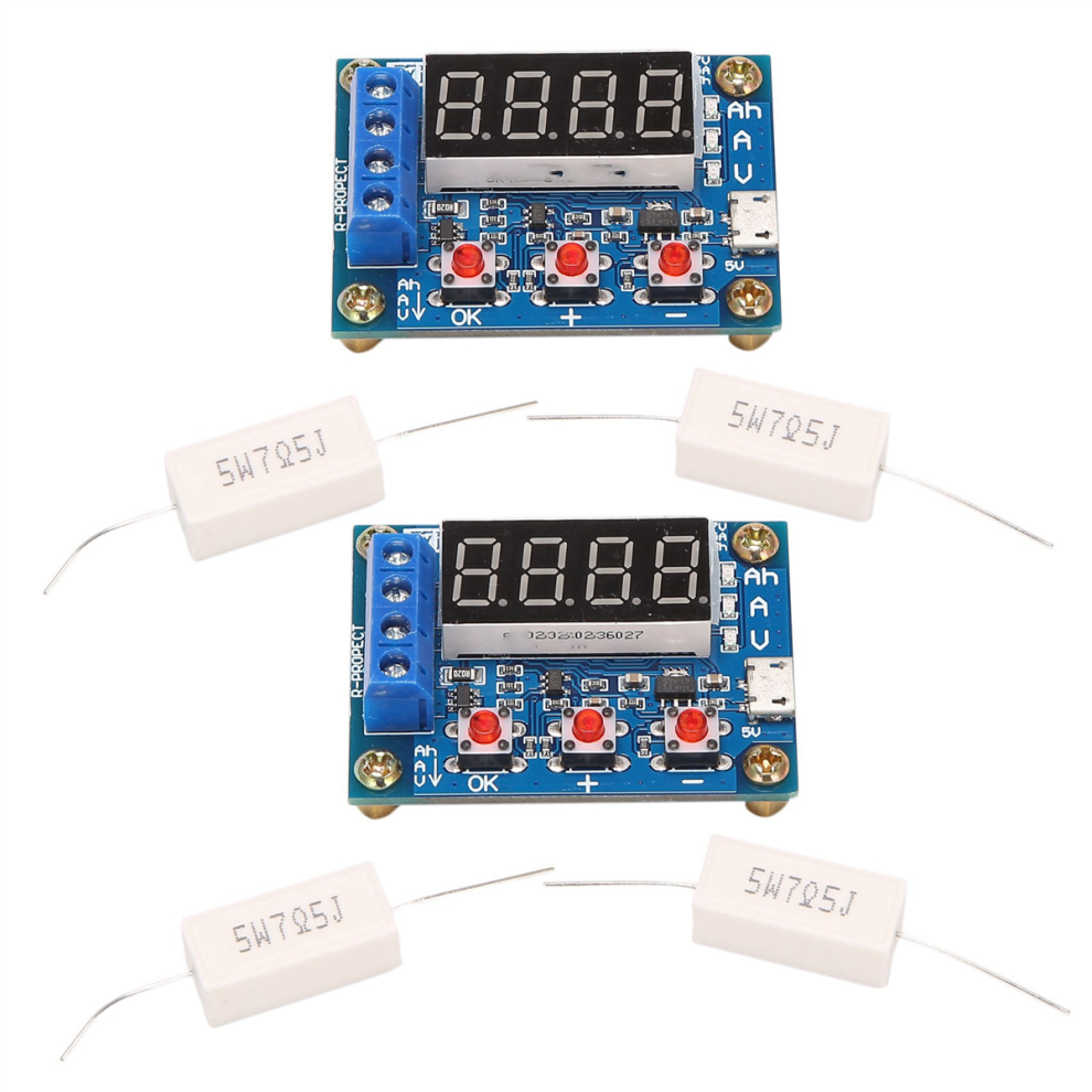 2X Zb2l3 Battery Tester Led Digital Display 18650 Lithium Battery Power Supply Test Resistance Lead-Acid Capacity 4762224677470