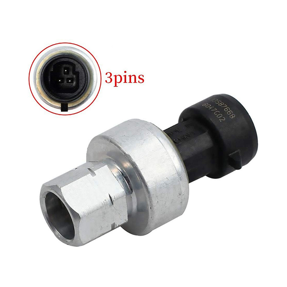 3X 7701205751 13587668 Air Conditioning Pressure Valve Sensor Switch Fits For Espace (1984-2014) Black/Silver 4762224660526